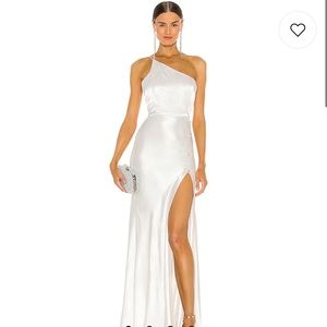 Sau Lee Hailey gown white dress size 6 NWT Revolve formal wedding crystal